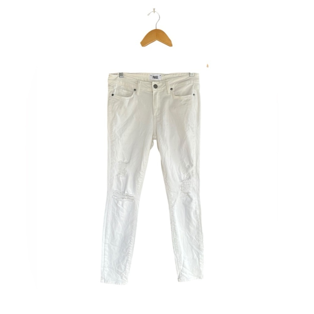 Paige White Distressed Verdugo Ankle Jeans Size 30
